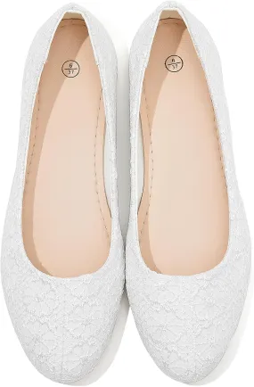 Dress Shoes for Women Round Toe Flats Shoes Lace Ballet Flats Dressy Comfortable Foldable Flats Low Heel