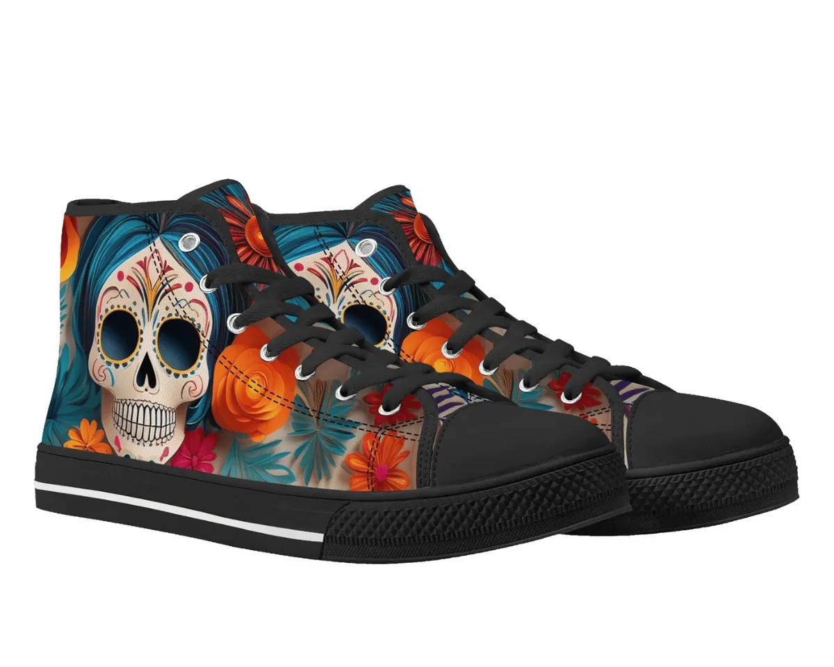 Floral Skull High Tops