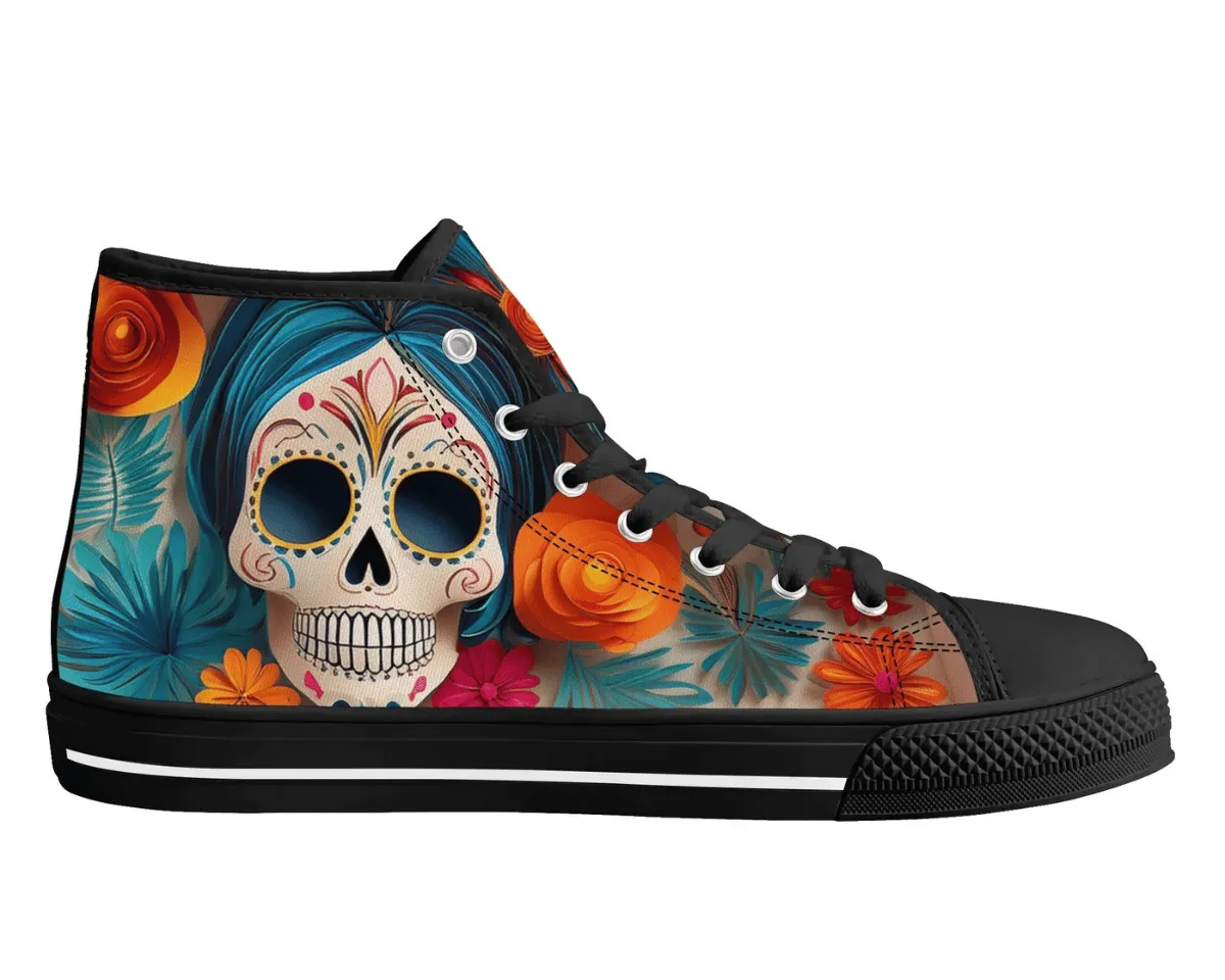 Floral Skull High Tops