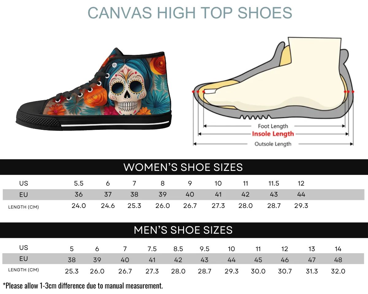 Floral Skull High Tops
