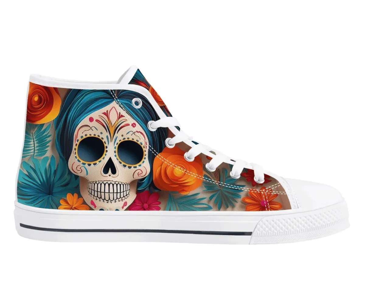 Floral Skull High Tops