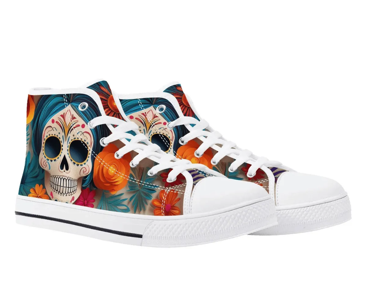 Floral Skull High Tops