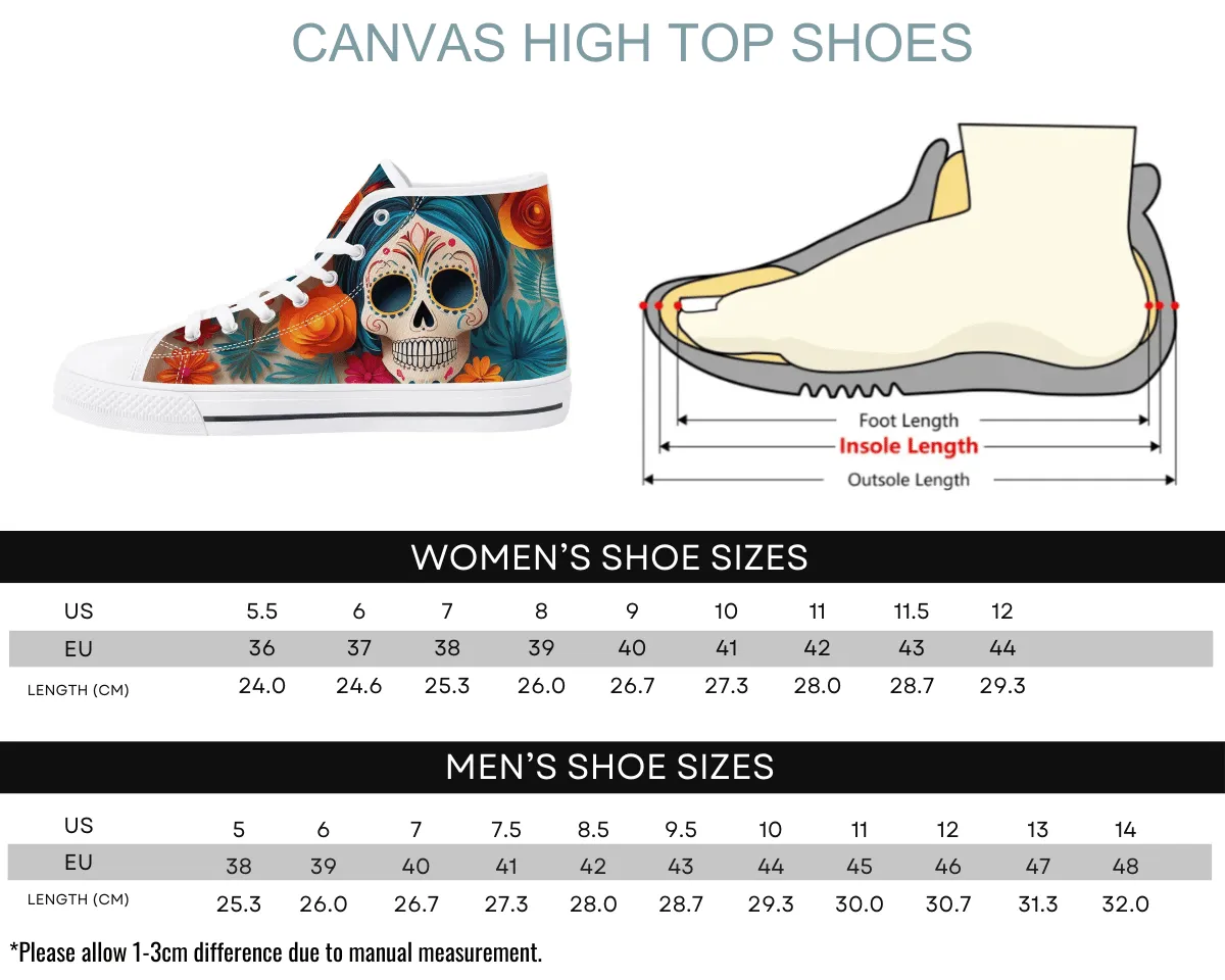 Floral Skull High Tops