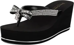 JUICY COUTURE Wedge Platform Flip Flop: High-Fashion, Soft Beach Sandal, Thong-Style Slide