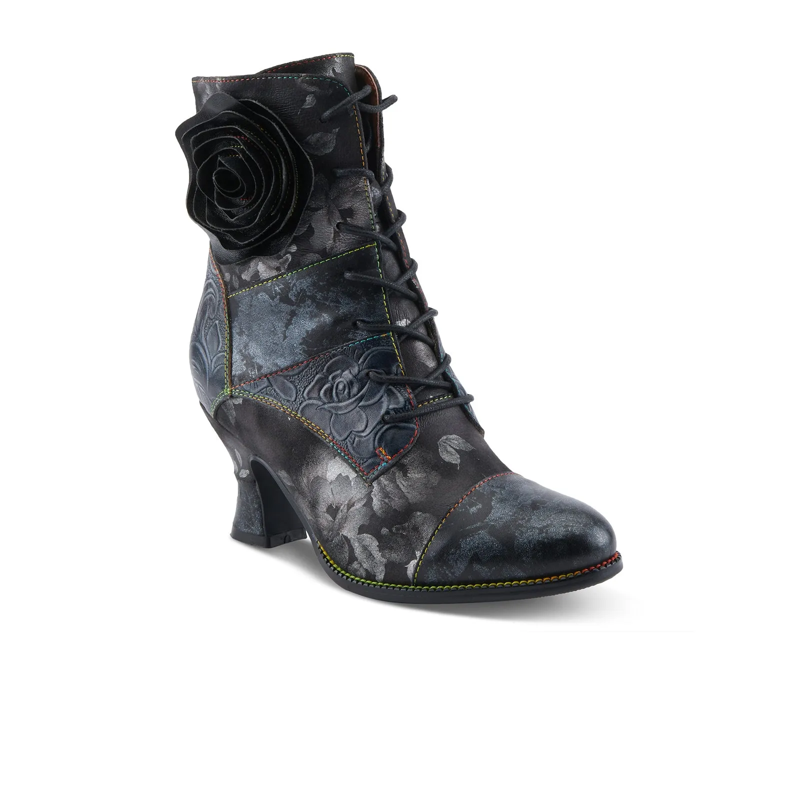 L'Artiste Roselia Heeled Ankle Boot (Women) - Black Multi