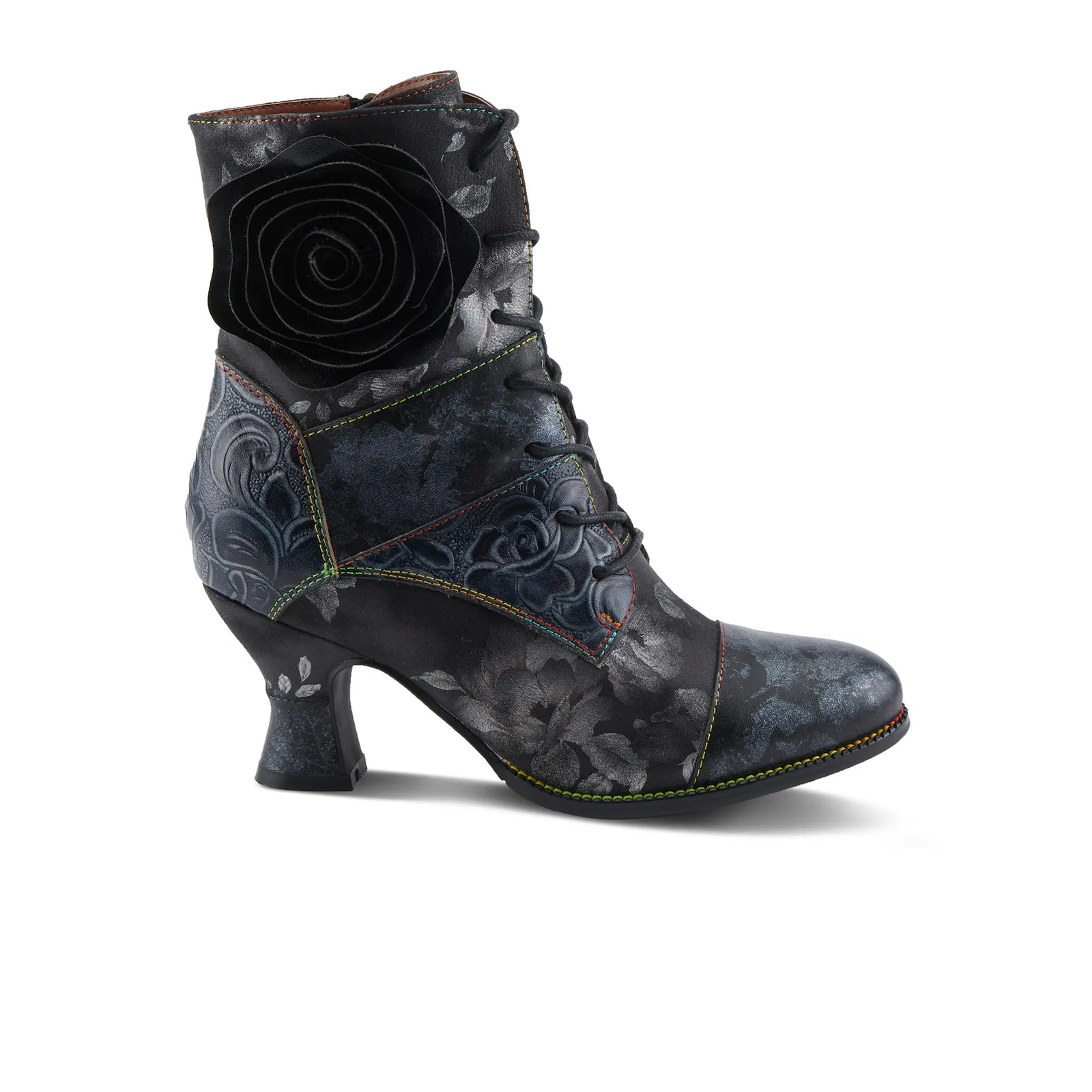 L'Artiste Roselia Heeled Ankle Boot (Women) - Black Multi