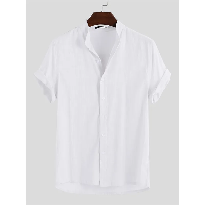 Men's Linen Loose Artistic Tops Holiday Casual Shirts