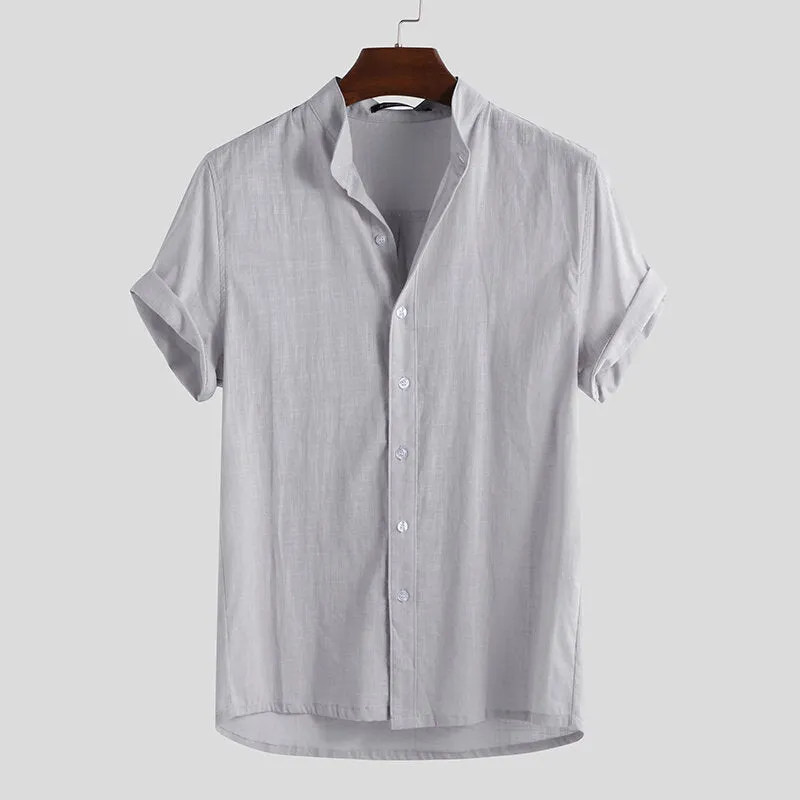 Men's Linen Loose Artistic Tops Holiday Casual Shirts