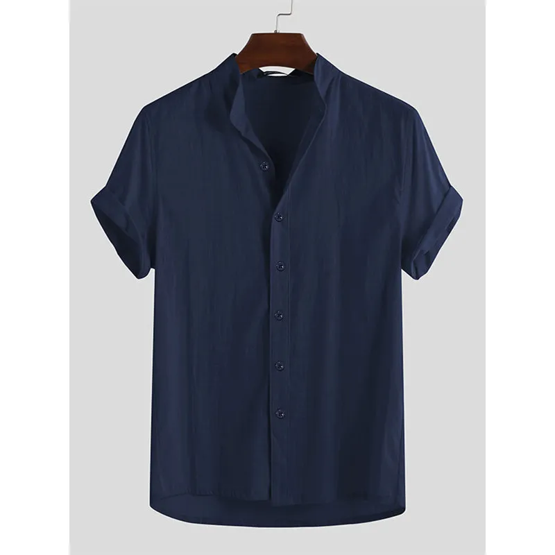 Men's Linen Loose Artistic Tops Holiday Casual Shirts