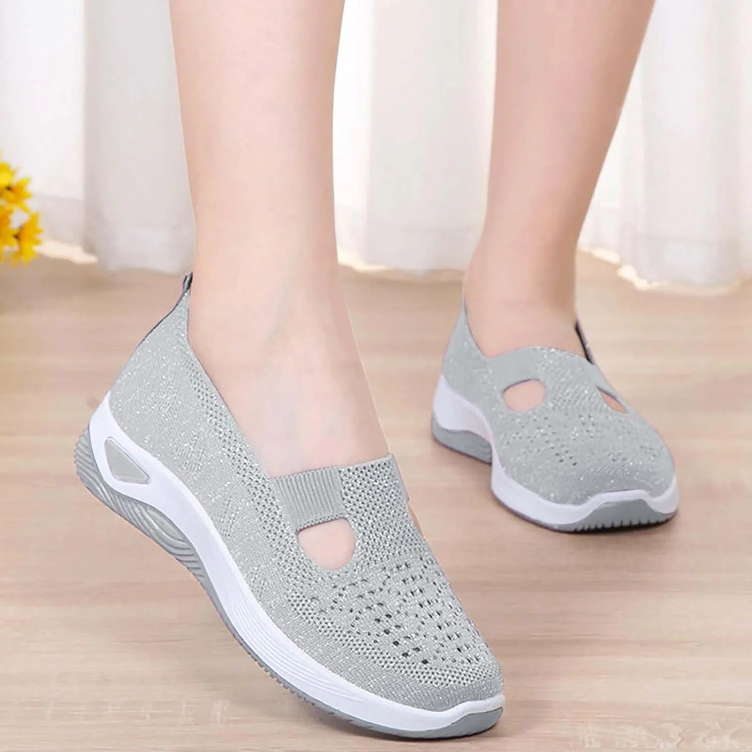 Orthopedic Shoes for Women Woven Orthopedic Tennis Shoes Men Fashion Casual Black Shoes Chunky Sneakers Platform Tennis Shoe Cross Trainer Shoe