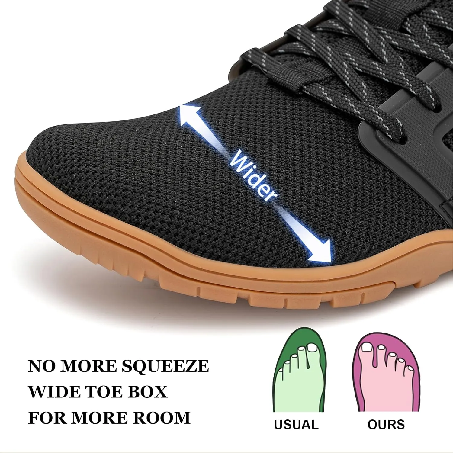 Pulltop Barefoot Trail Running Shoes for Men - Wide Toe Box | Zero Drop Sole | Minimalist Crossfit Training Shoes