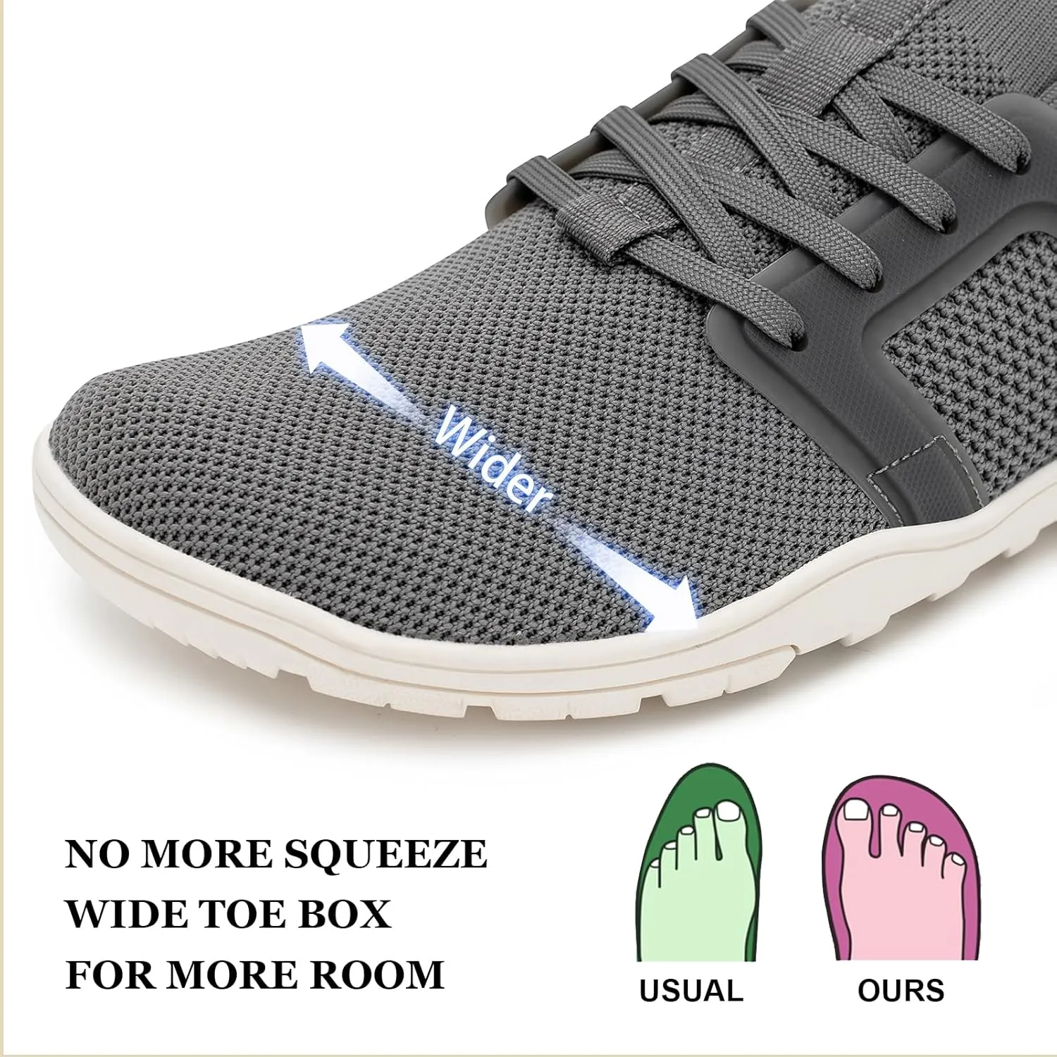 Pulltop Barefoot Trail Running Shoes for Men - Wide Toe Box | Zero Drop Sole | Minimalist Crossfit Training Shoes