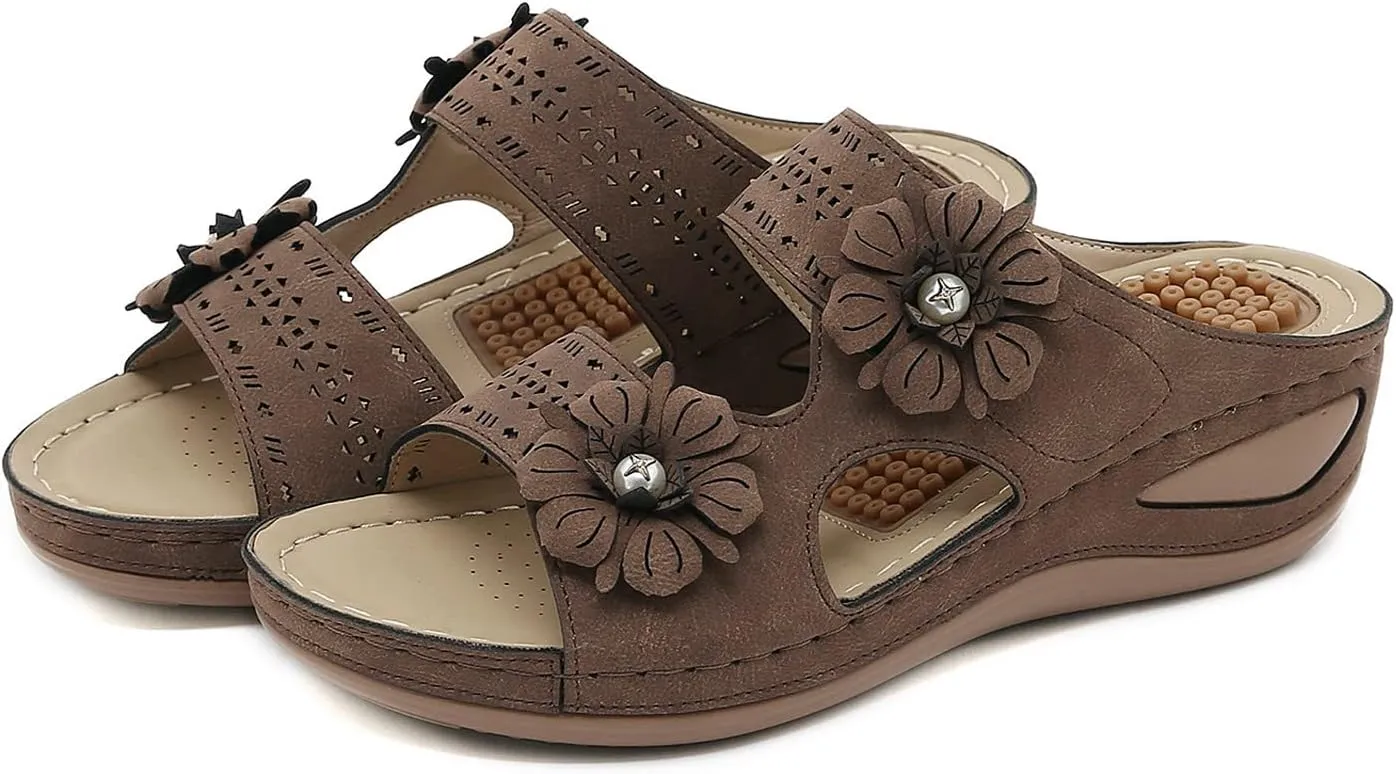 SBGMoSJ Shoes for Bunions and Wide Feet Women Summer Sandals for Women 2024 Black Gold Sandals for Women Dressy Flats Casual Summer Sandals Orthopedic Flip Flops with Heel Zapatos Plataforma De Mujer